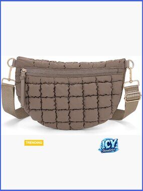 Quilted Nylon Crossbody Bag Puffer Sling Purse